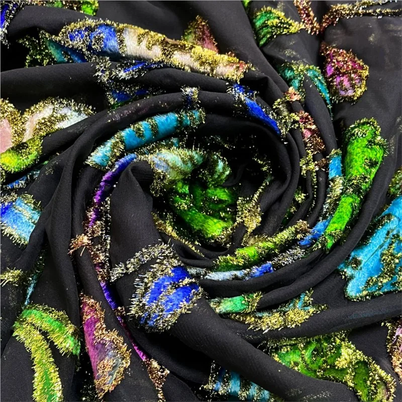 직조 벨벳 브로케이드 자카드 핸드페인팅 프린트 원단 고급 드레스 및 치파오