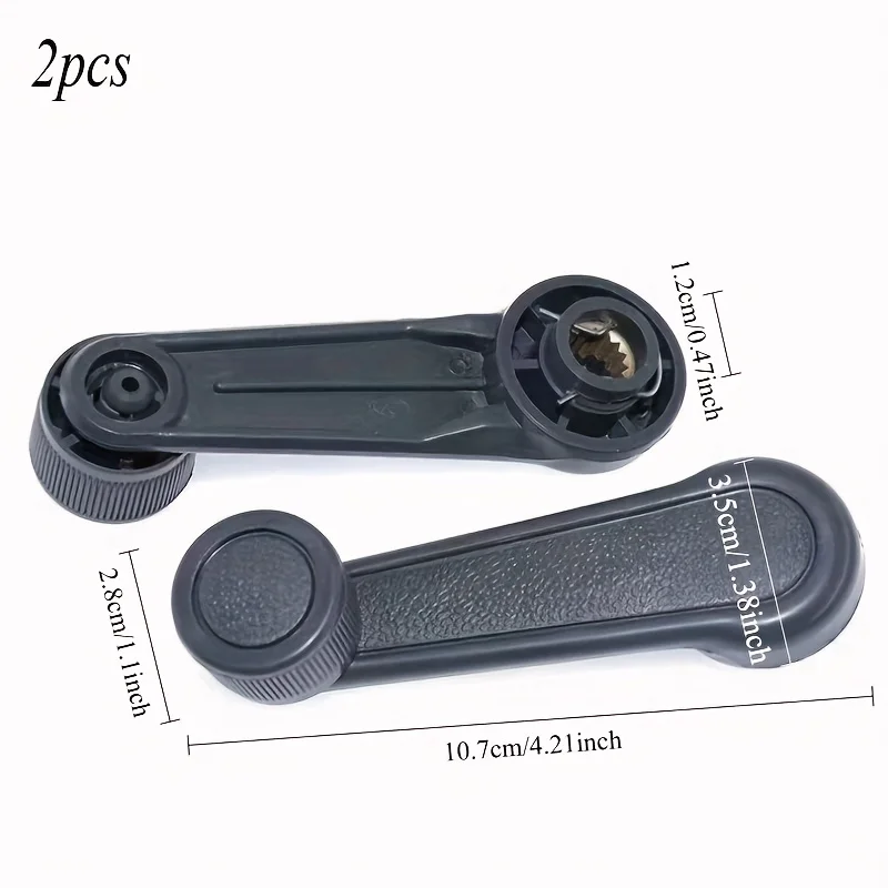 2PCS Window Adjuster Handle With Spring Manual Wiper Lever Universal Window Lever Winding Handle Replacement Car Interior Part