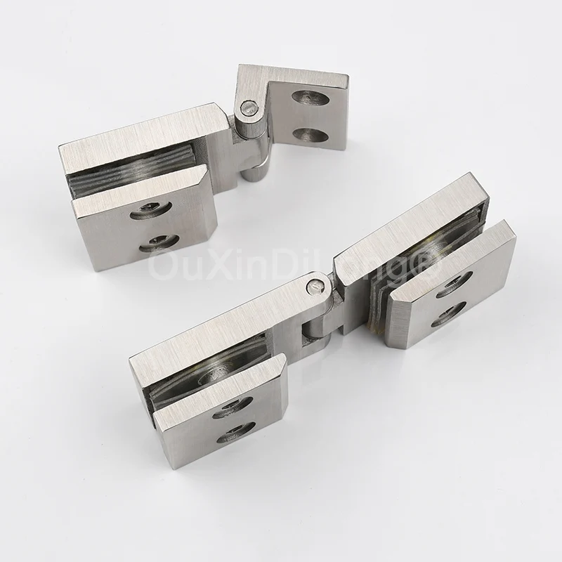

2PCS Stainless Steel Durable Glass Door Hinges Glass Door Clips Wine Cabinet Clips Glass Display Cabinet Clamp Hardware FG840