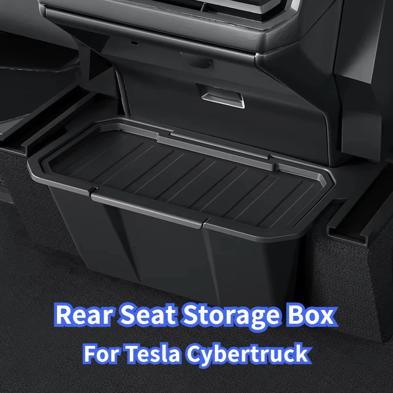 

Для Tesla Cybertruck ящик для хранения на заднем сиденье задний напольный ящик для хранения органайзер с крышкой для хранения мусорного бака автомобильные аксессуары 2024