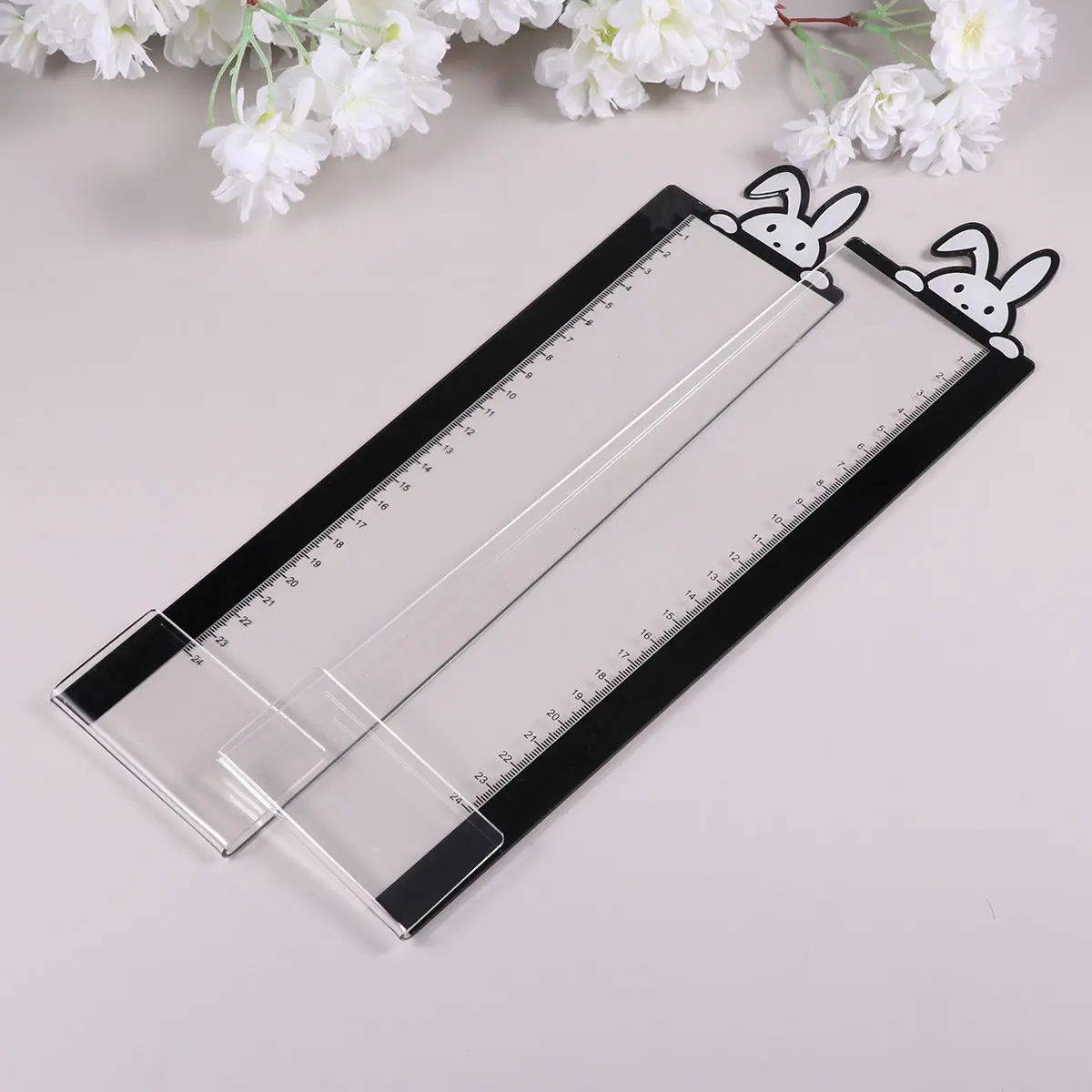2Pcs Rabbit Design Monitor Memo Board Acrylic Transparent Sticky Reminder Note Holder Office Desk Organizer Computer Message