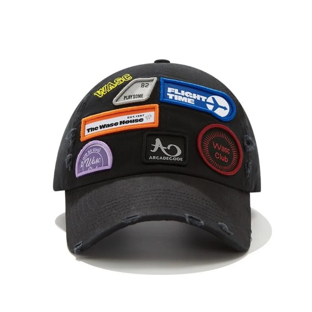 American Soft Top Embroidered Baseball Cap Big Head Circumference Hats Trendy Enlarged and Deepened Duckbill Cap Trend