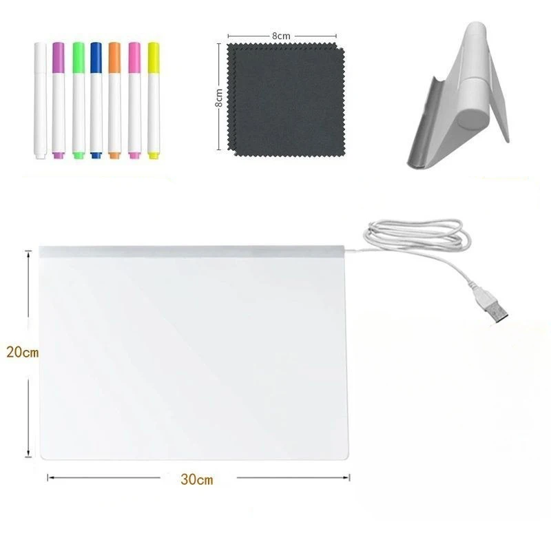 LED Leuchtende Tafel Zeichnung Spielzeug Magische Licht Tafel Graffiti Färbung Kunst Lampe Acryl Nachricht Bord Montessori Kinder Spielzeug