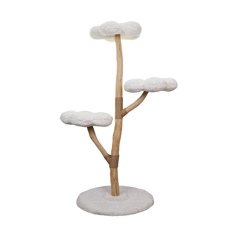 Cloud Cat Climbing Frame Large Cat Tree Jumping Platform All-in-one Light-luxury Solid Wood Cat Shelf Nest No-space-taking