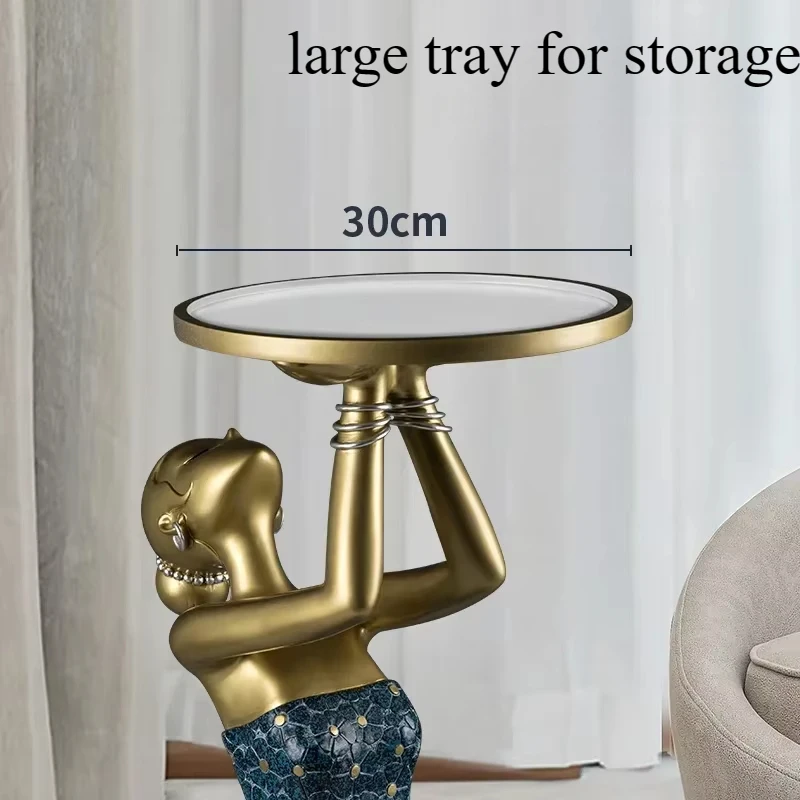 Nordic Round Coffee Tables Tea Salon Low Luxury Modern Coffee Tables Sofa Side Gold Resin Stolik Kawowy Home Furniture WK50CJ