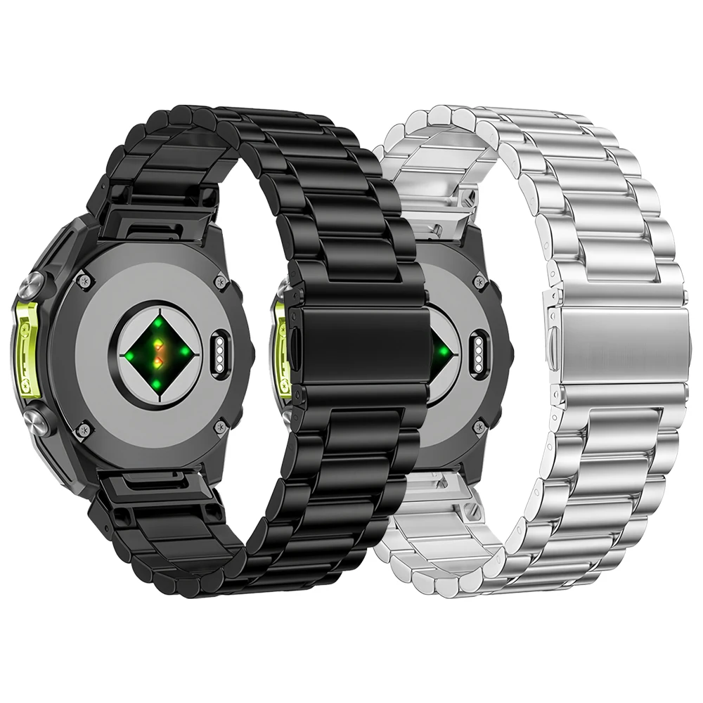 

QuickFit 26mm 22mm Stainless Steel Metal Strap For Garmin Fenix 8 47mm 51mm 7 7X 6 6X/Epix Pro/Quatix/Tactix Watch Band Bracelet