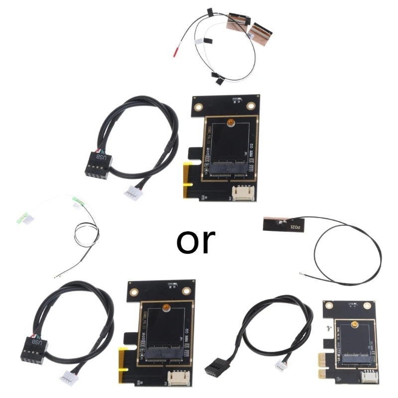 M.2 adaptor Wifi, M2 Ngff KUNCI A E ke PCI Express PCI-E 1X NGFF mendukung 2230 kartu jaringan nirkabel untuk AX200 9260AC 8265AC