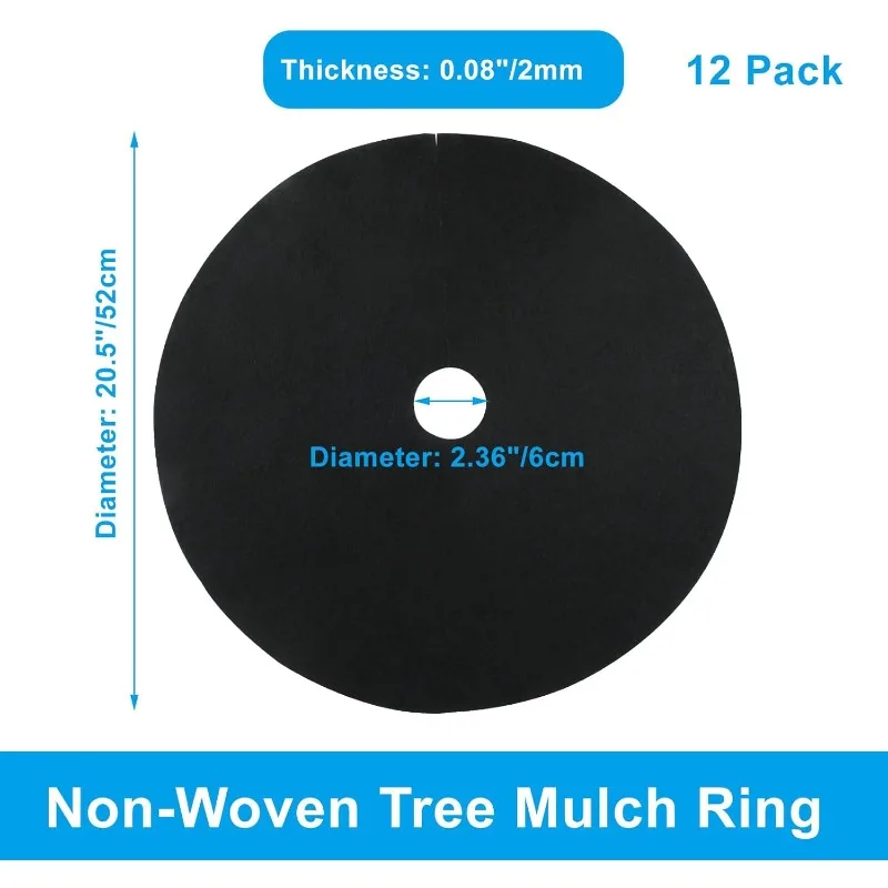 12 عبوة من حلقات شجرة المهاد مقاس 20.5 بوصة | سجادات حاجز الأعشاب القابلة لإعادة الاستخدام للمناظر الطبيعية وحماية النباتات #1