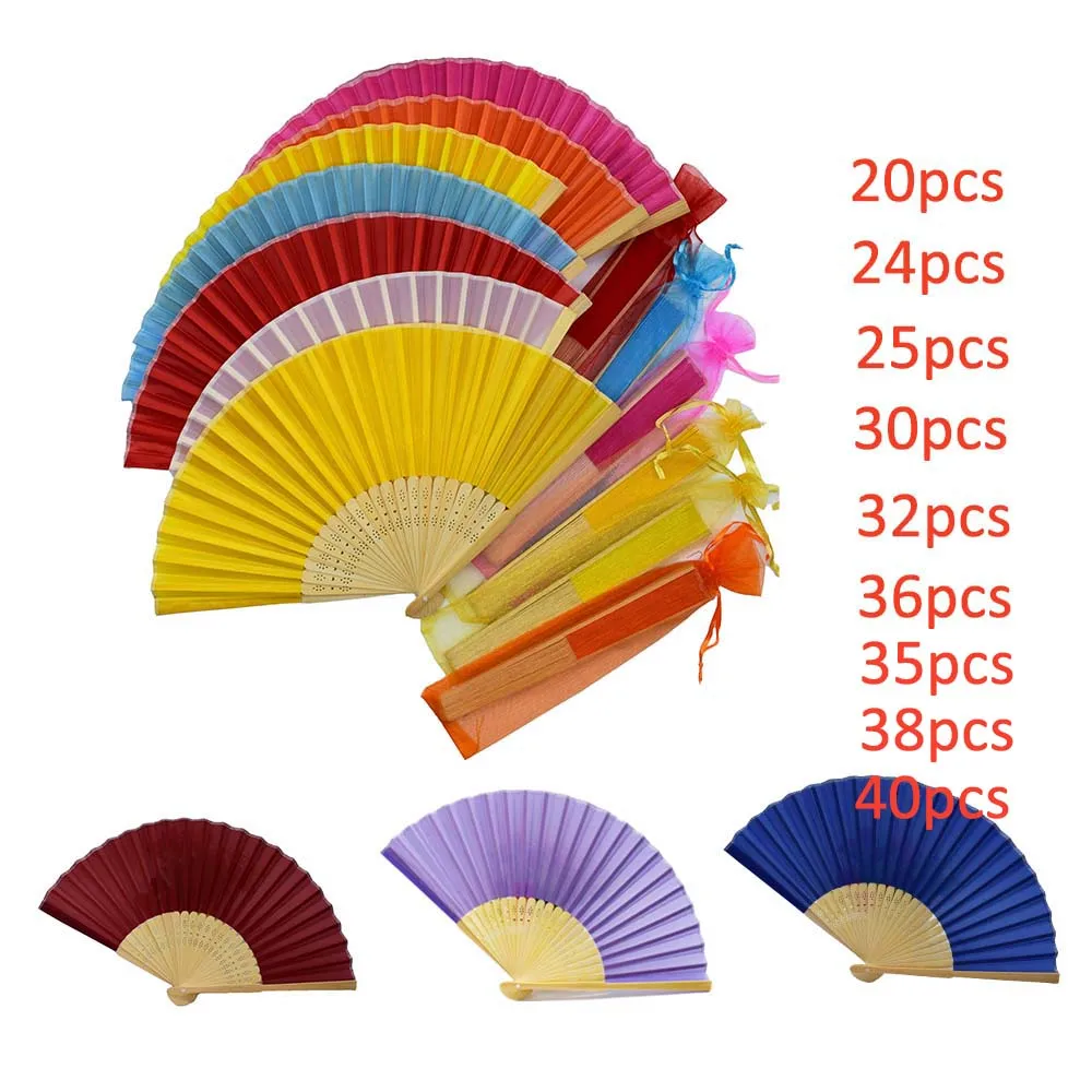 40/36/20Pcs Foldable Hand Fan Customized Logo Wedding Party Bridesmaids Gift 24/25/30/32pc Child Christening Favors Fans