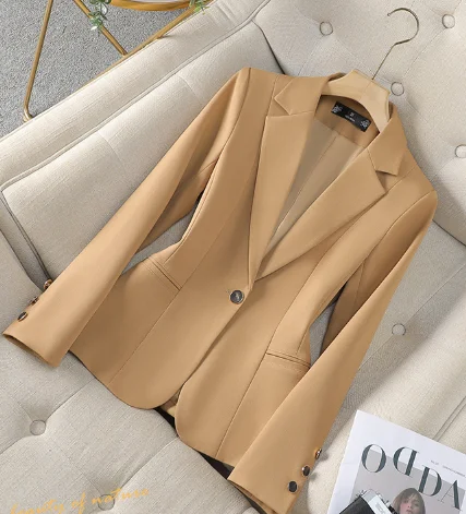 Black Long‑Sleeve Coat, Elegant, Fashionable, Versatile, Casual & Commuter, Cross‑border Women's Blazer