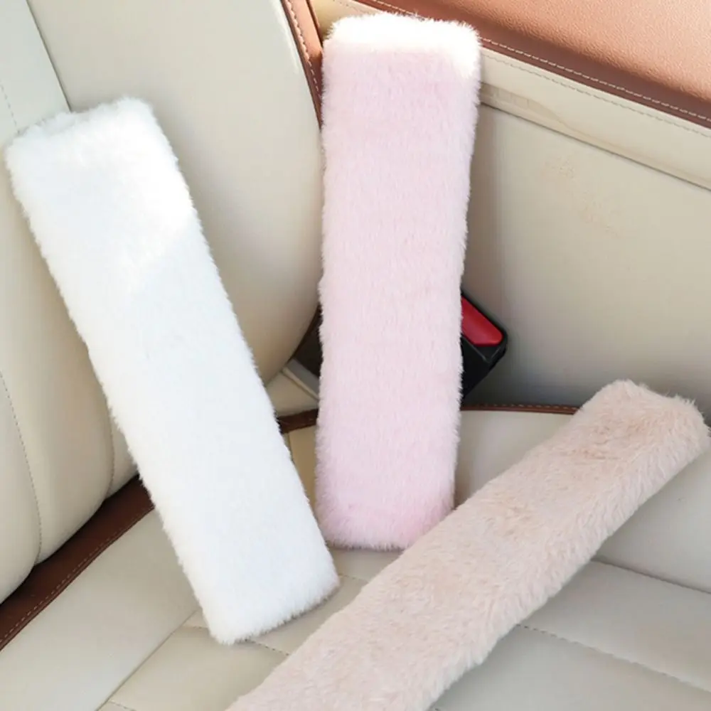 Soft Plush Car Seat Belt Cover Comfortable Warmer Pad Seat Belt Shoulder Pad Ornaments Driving Safety Belts Protector