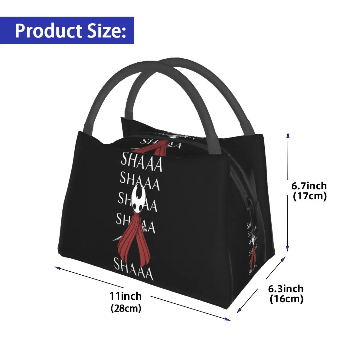 Hollow Knight Silksong Shaa Hornet Battle Cry Lunch Bag Storage Food Boxes Container Cooler Thermal Lunch Box Tote