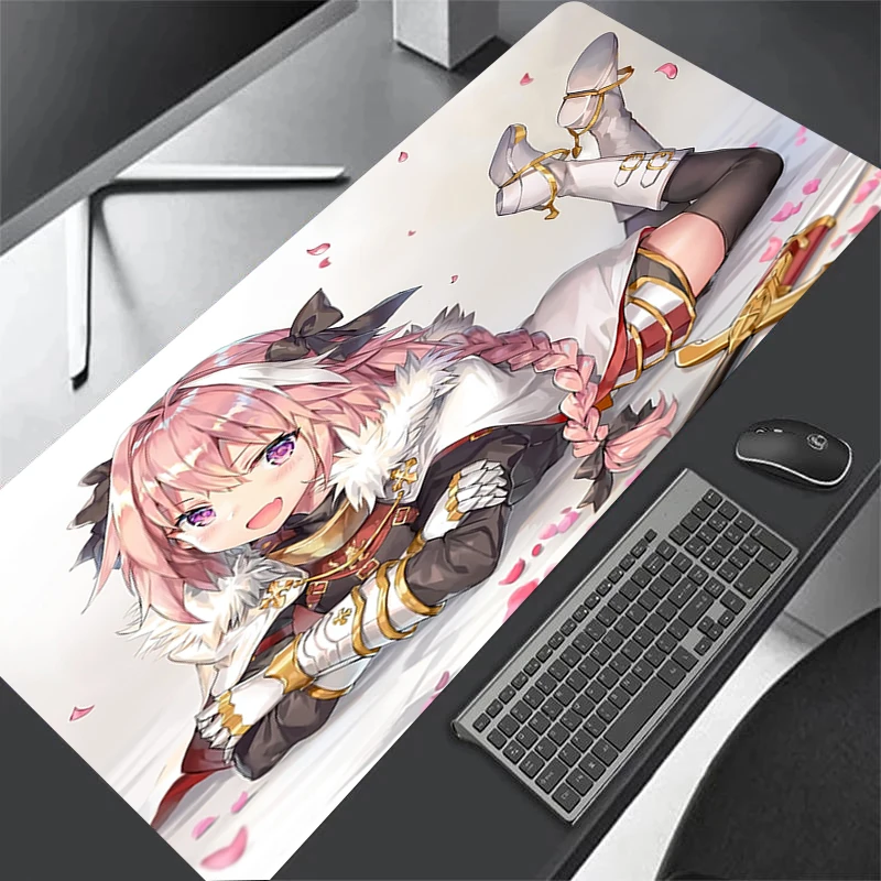 Large Gaming Mousepad Astolfo Mouse Pad Natural rubber Anti-slip Anime Mouse Mat Computer Gamer Xxl Deskmat Stitched Edge tarpet