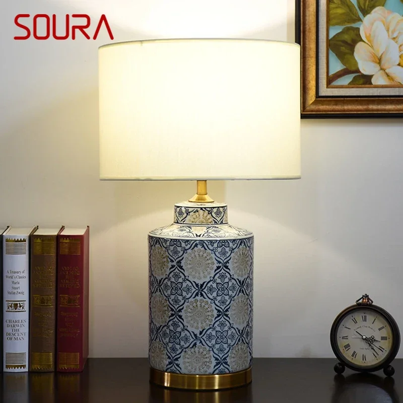 

SOURA Contemporary CeramicTable Lamp Creativity Living Room Bedroom Study Hotel Homestay engineering Desk Light