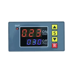 DC 12V 24V AC 110 220V Digital Time Delay Relay Module Cycle Delay Timer Red Blue Dual LED Display Timing Relay Switch for Car