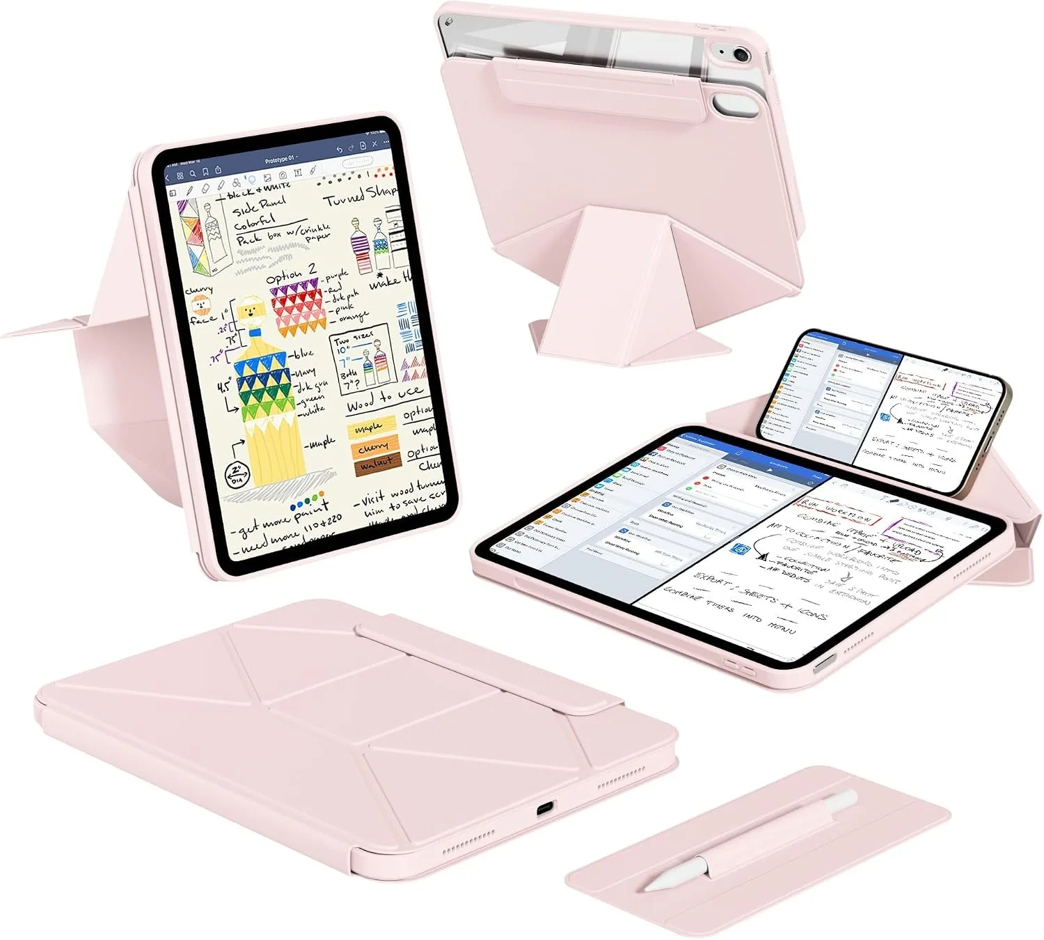 ZOYU for iPad Air 11 13 inch Case, iPad A16 11/10th Gen Pro 11 12.9 Mini6/7 8.3 Magnetic Detachable Portrait/Landscape Stand Cas