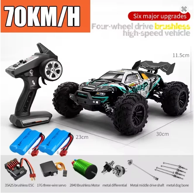 1:16 70KM/H 4WD RC Car With LED Remote Control Cars High Speed Drift Monster Truck for Kids 16101Pro
