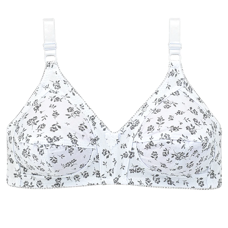 

Wireless Soft Cotton Bras For Women Comfortable Underwear Everyday Non Padded Thin Lingerie Floral Brassiere C Cup
