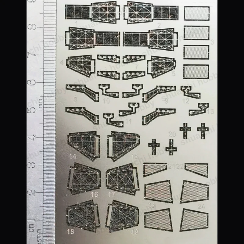 1Set 1/700 Scale Searchlight Photo-Etched Sheet Stainless Steel Etching Landing Guidance Light PE Upgrade Parts for Ship Model