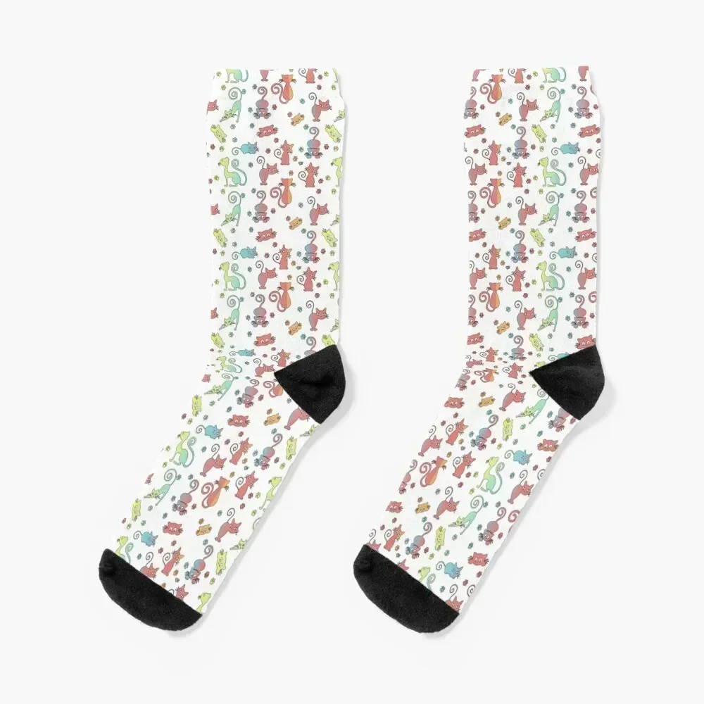 

pattern color Suspicious Cats Socks floral christmas gift FASHION Men's Man Socks Women's