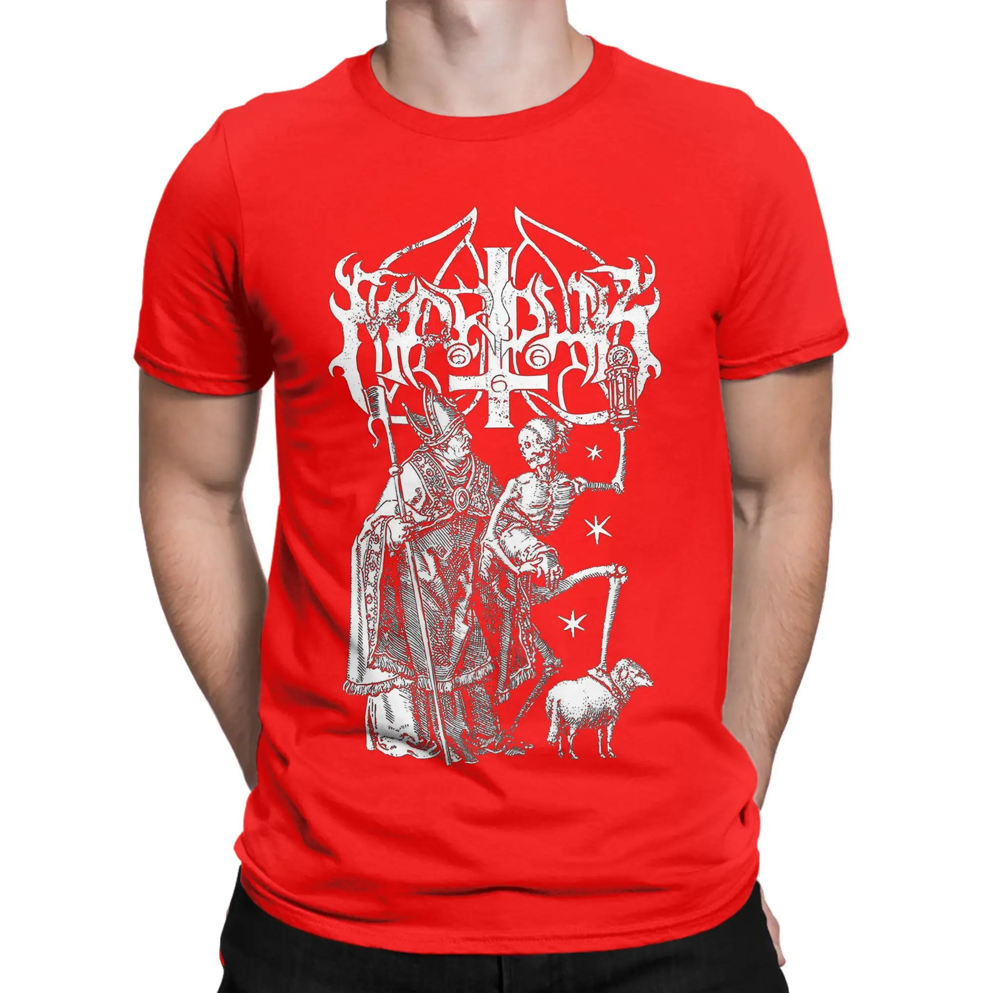Marduk T-Shirts for Men Novelty Pure Cotton Tees Crew Neck Short
