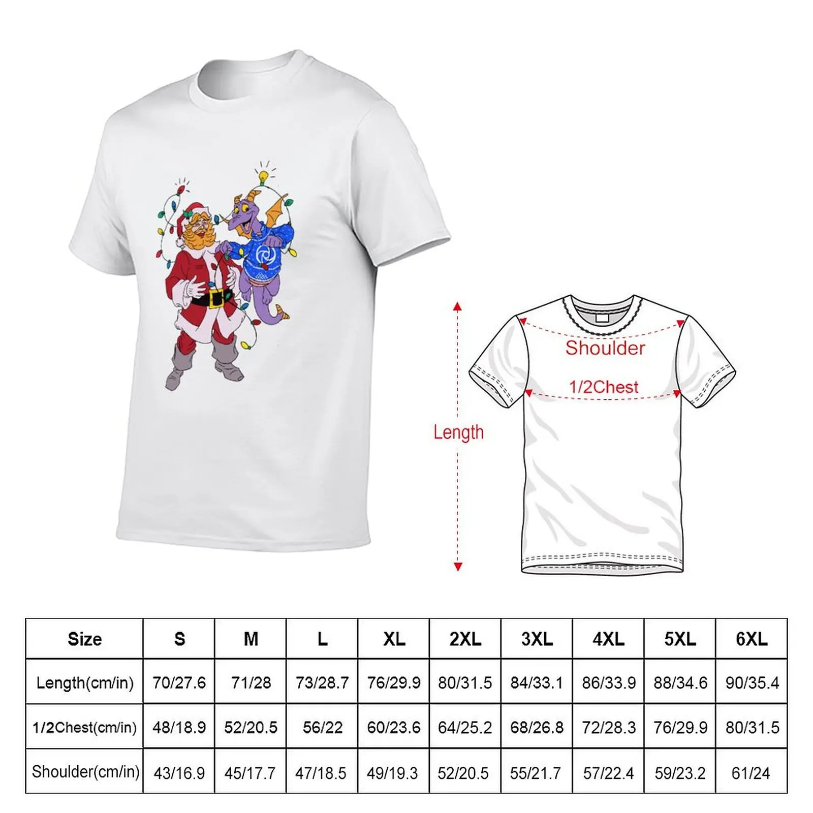 Christmas Figment with Dream finder Santa T-Shirt Fashion Pattern Printed Tee Shirt