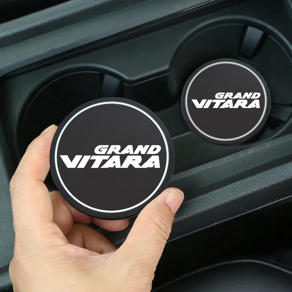 2Pcs Car Coaster Water Cup Bottle Holder Anti-slip Pad Mat Silica Gel For Suzuki Grand Vitara Car Accessories