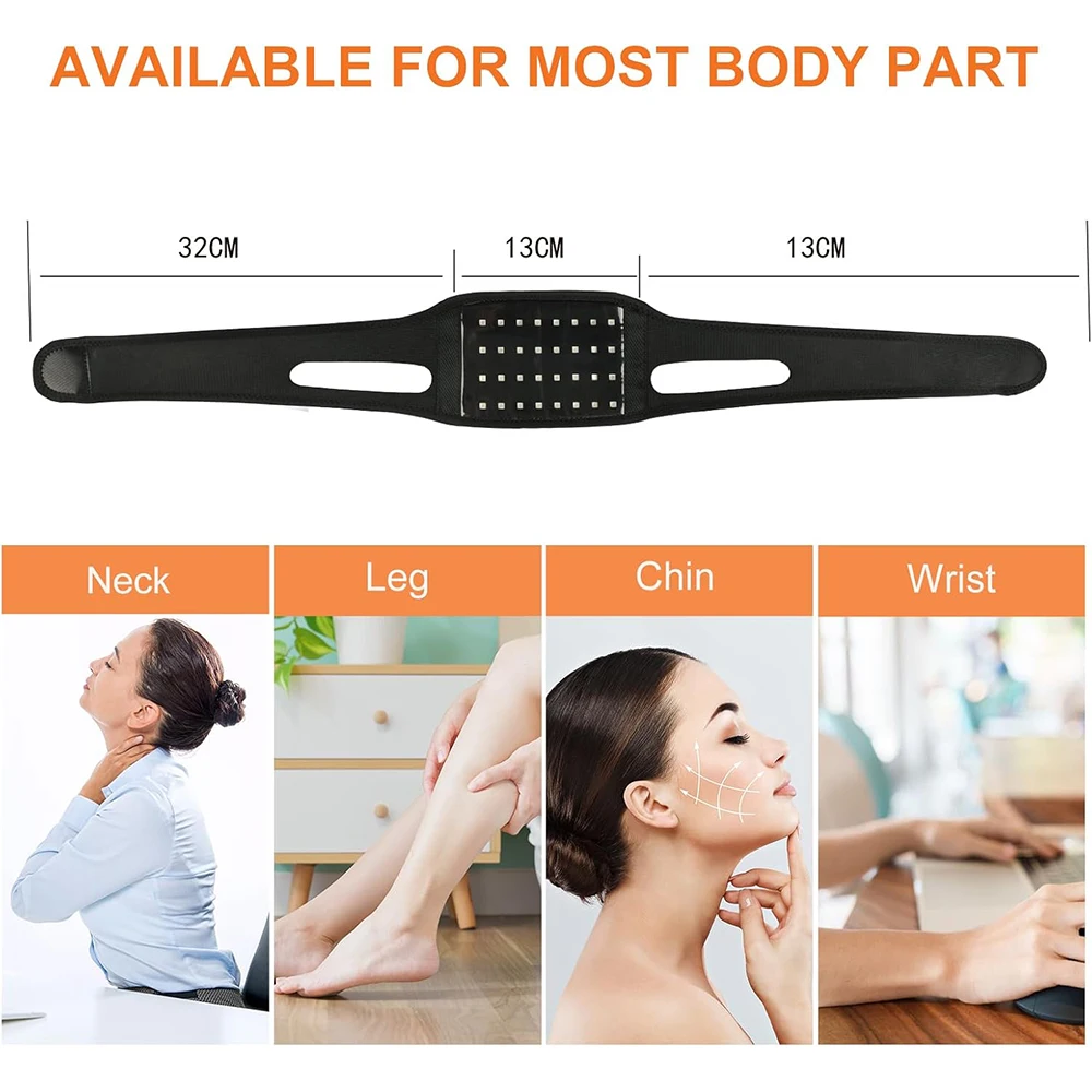 660nm Red Light Infrared 850NM Fabric Chin Neck Home Use Neck Heal Belt Lifting Firming Skin Neck Pain Relief Wrap Skin Care