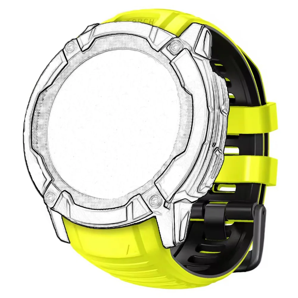 نغمتين الرياضة ساعات سيليكون الأشرطة ل Garmin غريزة 3 50 مللي متر حزام (استيك) ساعة سوار ل غريزة 2X الأساور تنفس ساعة