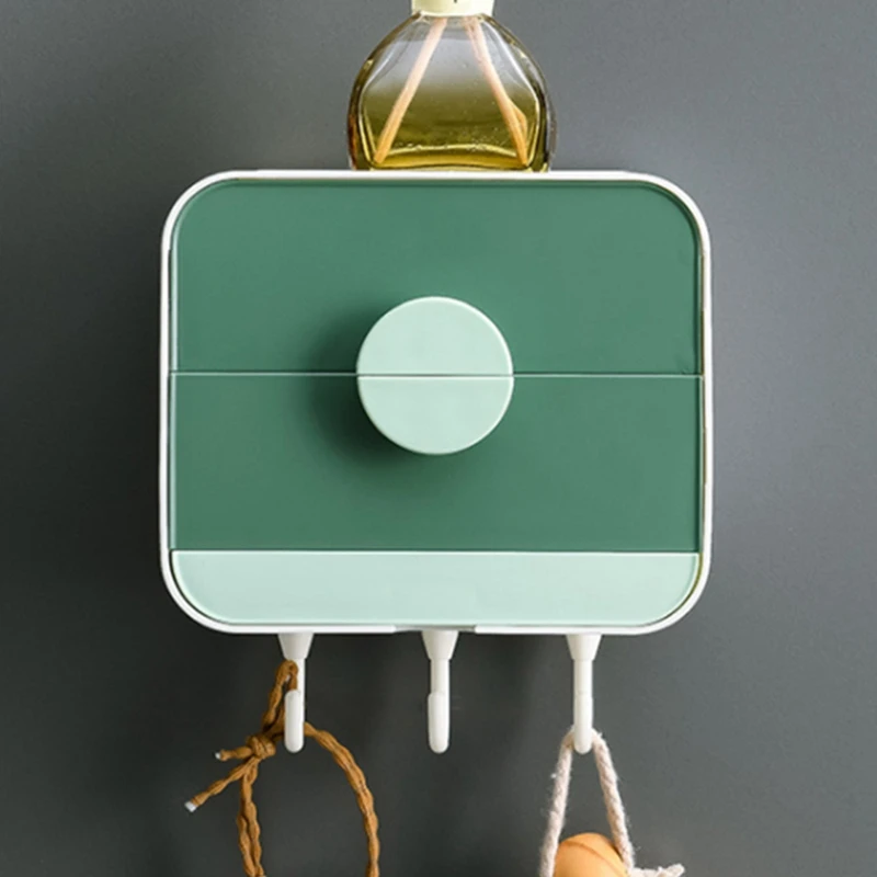 Portasapone a doppio strato montato a parete Portasapone di scarico Scatola portaoggetti per bagno Accessori per il bagno di casa