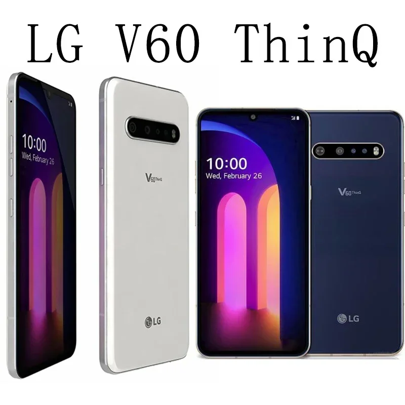 

Unlocked Original LG V60 ThinQ SmartPhone V600VM V600AM V600TM 8GB+128GB/256GB 64MP+13MP+10MP Snapdragon 865 Octa-Core CellPhone