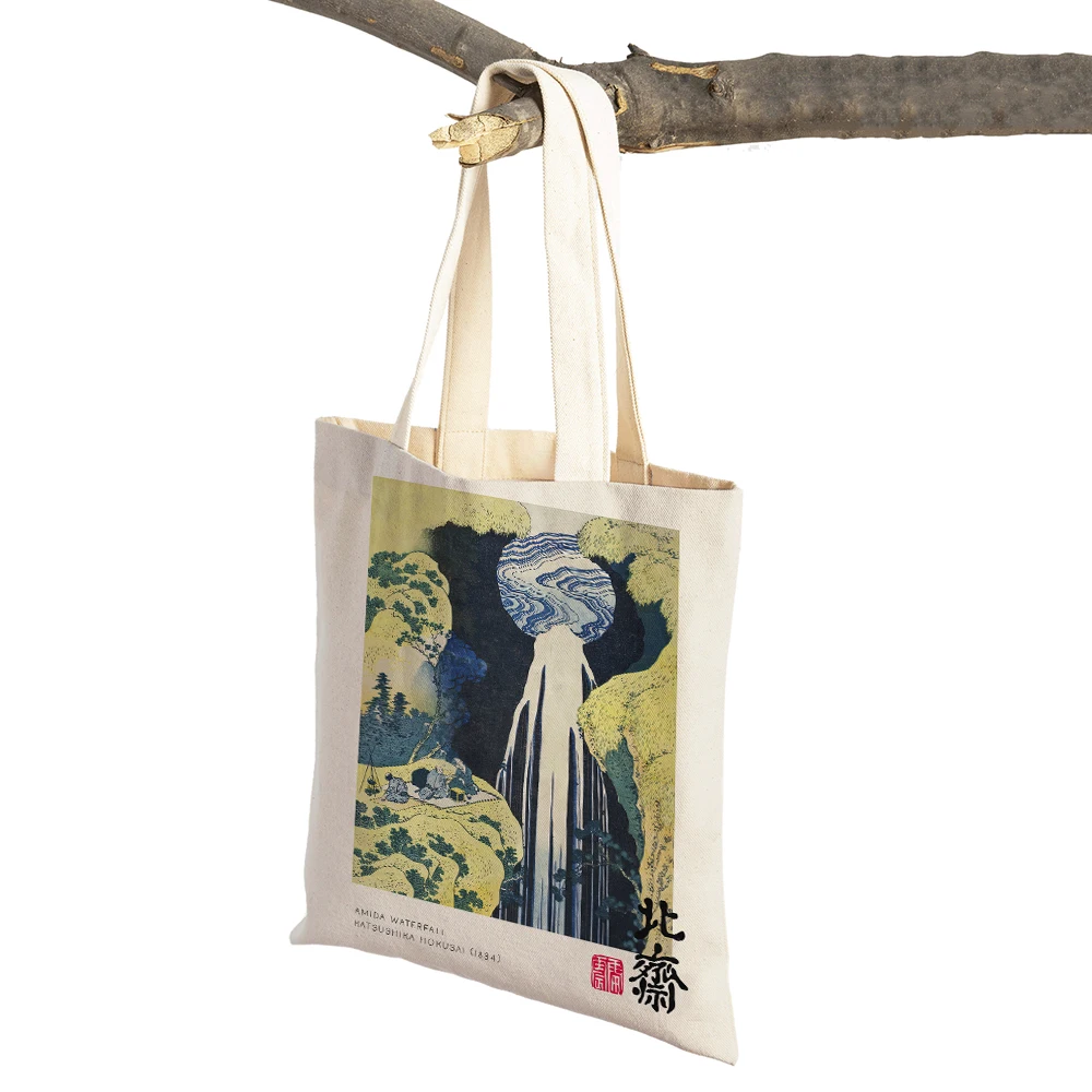 Hokusai Ohara Koson Japan Casual Shopper Bags Women Shopping Bag Double Print Abstract Lady Canvas Tote Flower Travel Handbag