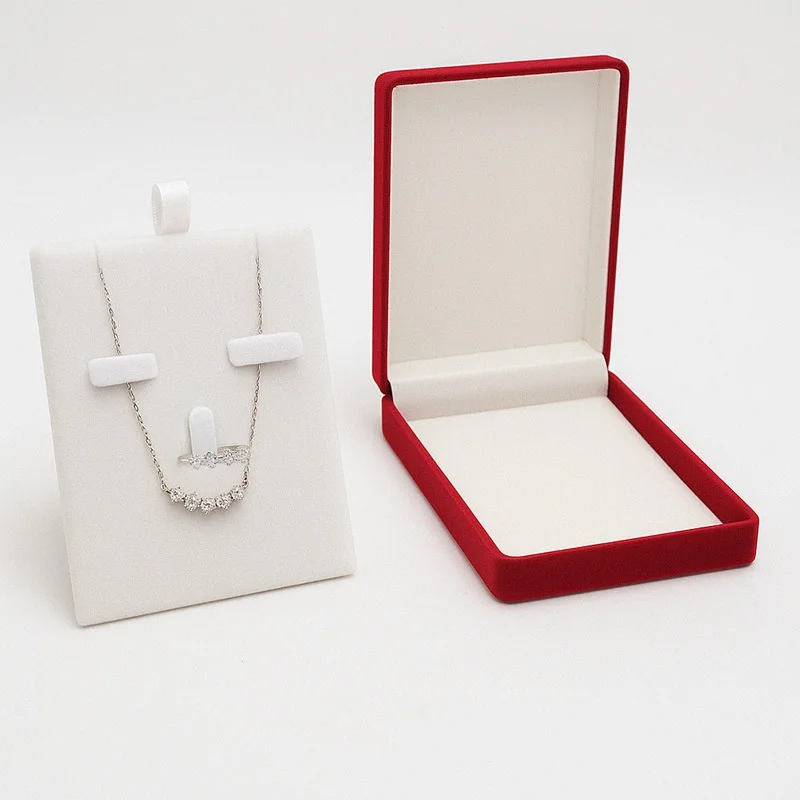 Velvet Jewelry Set Gift Box Tray Necklace Ring Earrings Bracelet Display Holder Jewellery Packaging Case for Women Wedding Gifts