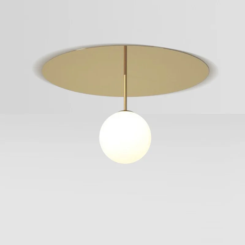 Modern LED Minimalist Bedroom Ceiling Lamp American Corridor Aisle Counter Bar Living Roon Designer’s Ceiling Light White Glass