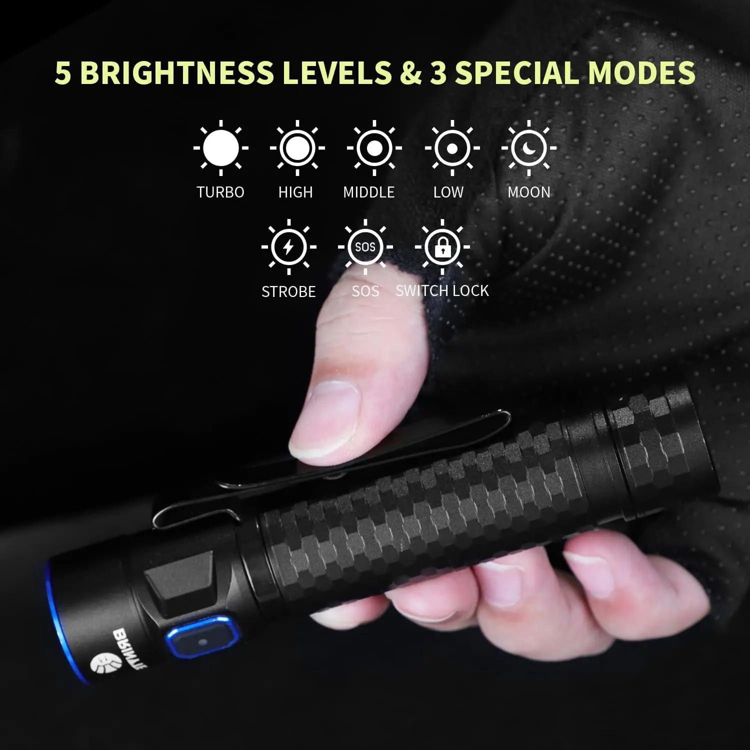 Brinyte E18 EDC Flashlights Rechargeable Super Bright Torch Light Powerful Pocket Flashlight High Power LED Flashlights Lanterna