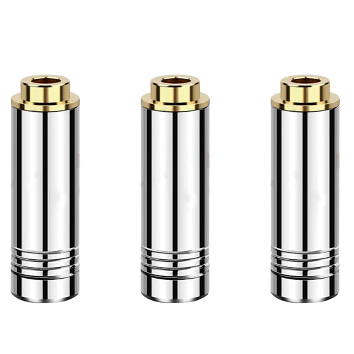 Gift For Her 3X Female Jack Audio Plug Balanced Stereo Earphone 4.4Mm 5 Pole Metal Adapter Wire Connector For Headphone Silver