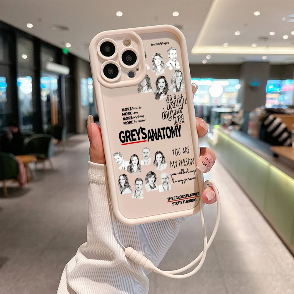 Greys Anatomy You Are My Person Phone Case for IPhone 15 14 13 12 11 Pro Max XR XS X 8 Plus Soft TPU Back Cover With Hand Strap