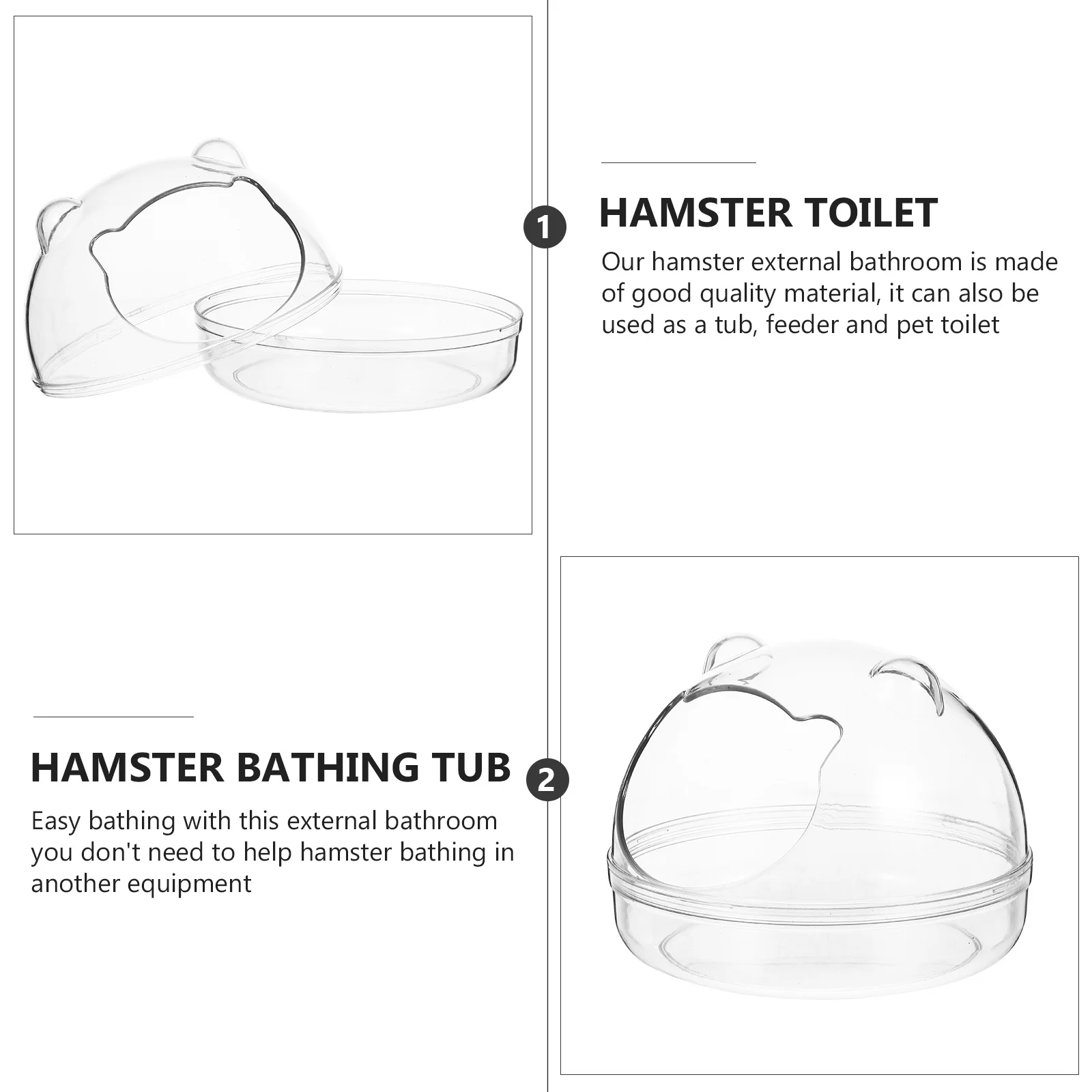 

Hamster Bath Basin Transparent Anti-Slip For Small Pet Toilet Bathtub Washing Container Smooth Edges Pet Supply Chinchilla