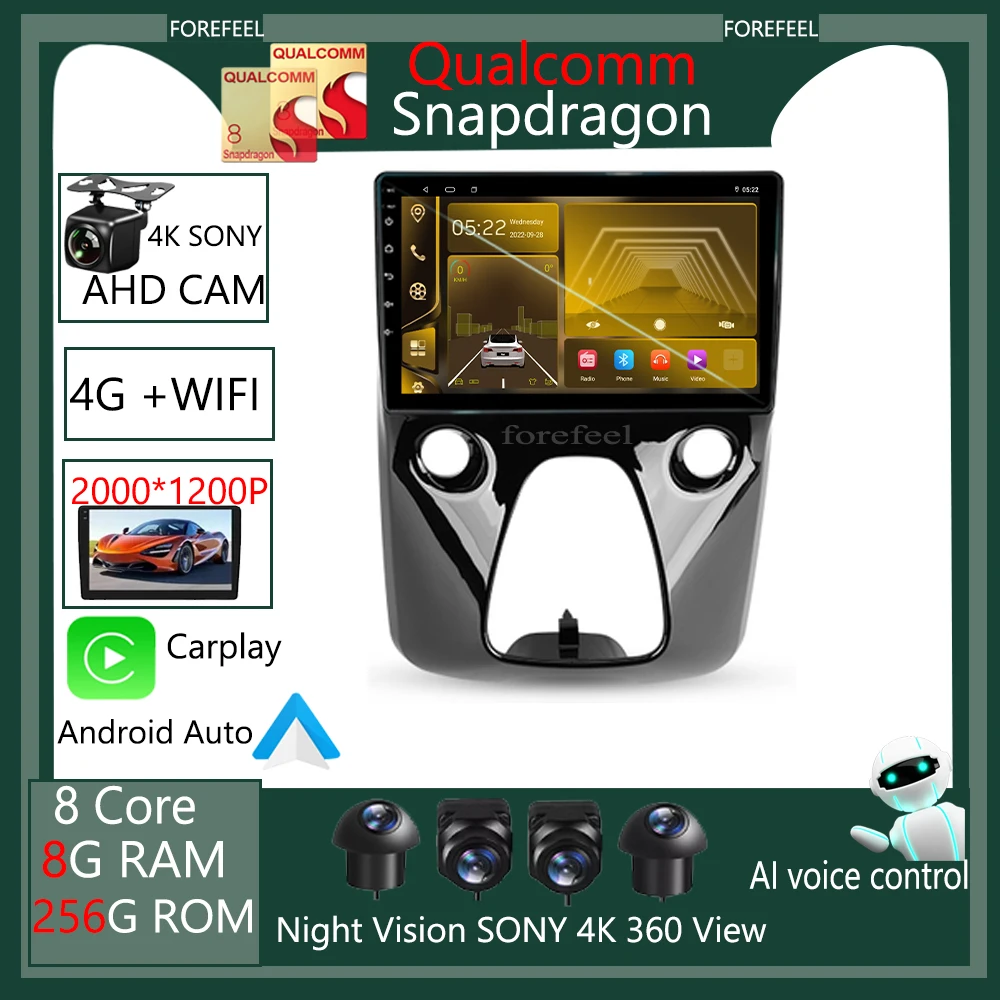 

Android 12 For Toyota Aygo B40 2014-2021 High-performance Auto Stereo Radio Multimedia Screen Player GPS Navigation No 2 din