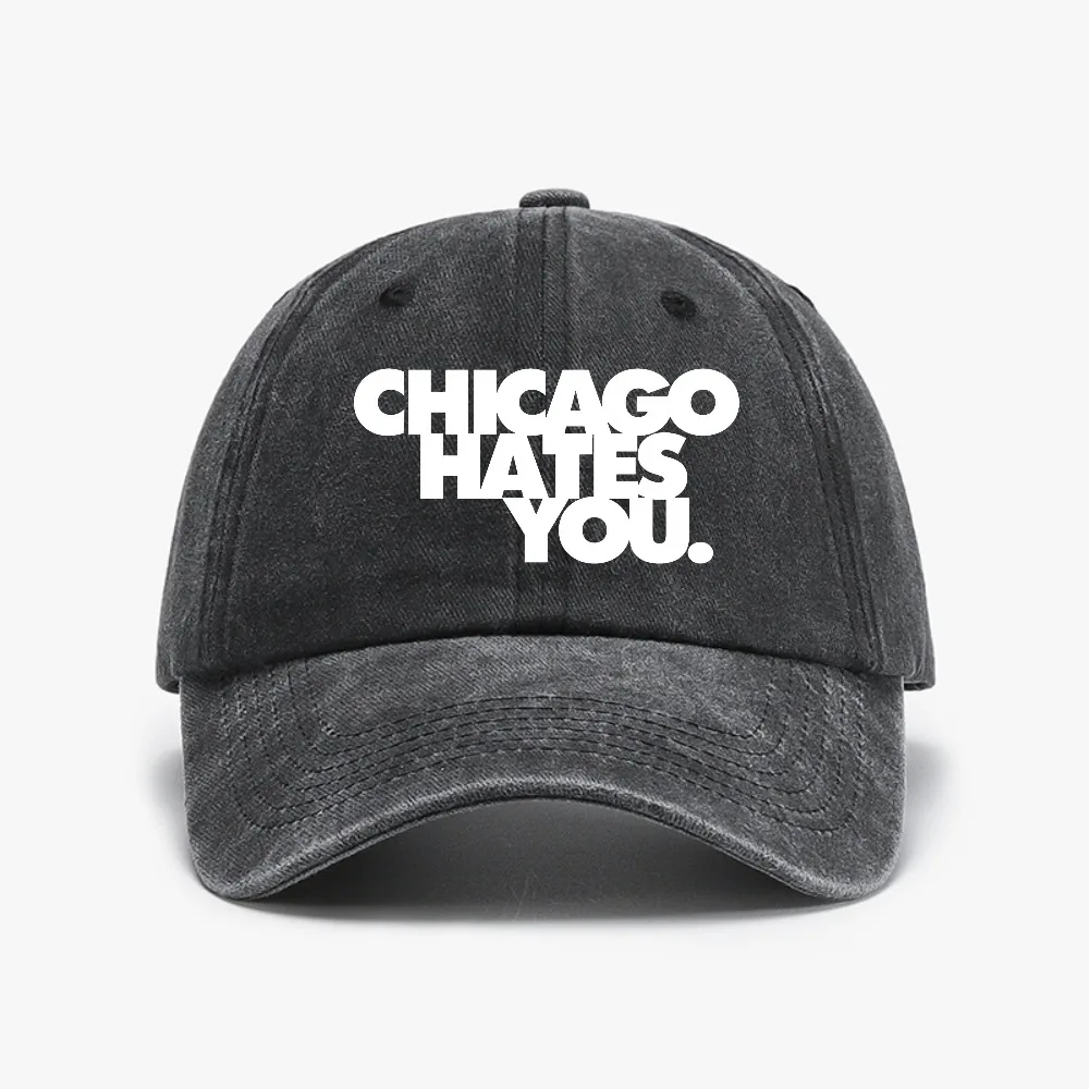 

Rapper Chief Keef Chicago Hates You Same Style hat Men Fashion Hip Hop Golf Cap Distressed Washed Baseball Cap