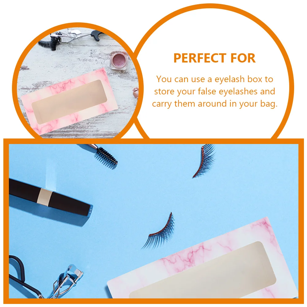 

10pcs Rectangular Cardboard Eyelash Boxes Empty Decorative Butterfly Pattern Lashes Cases Bulk Extension Containers Packaging