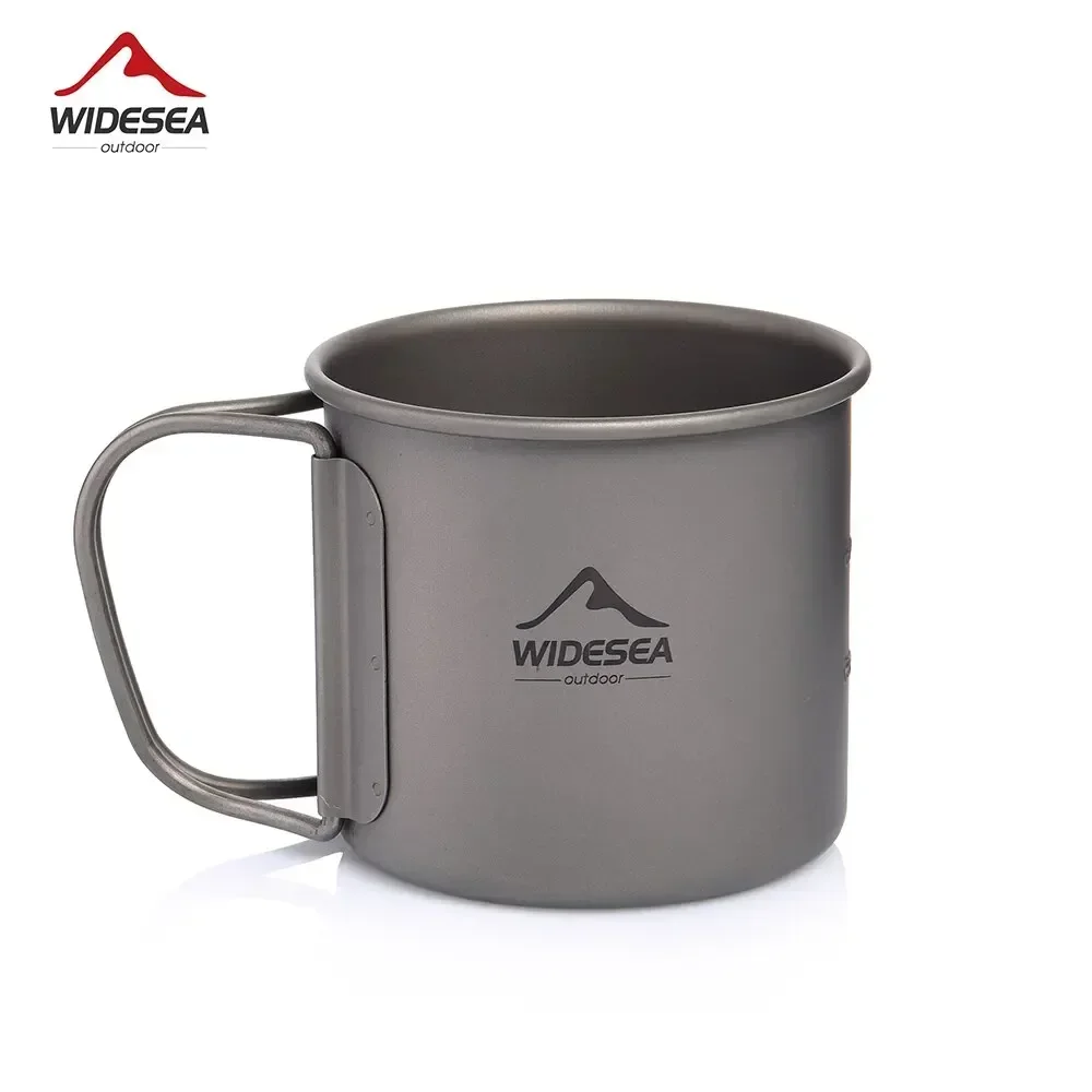 

Widesea Camping Mug Titanium Cup Tourist Tableware Picnic Utensils Outdoor Kitchen Equipment Travel Cooking Set Cookware Hiking