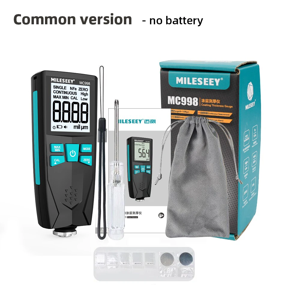MILESEEY-Medidor de espesor de revestimiento MC996, Detector Digital de alta precisión para pintura de coche, medidor de espesor automático