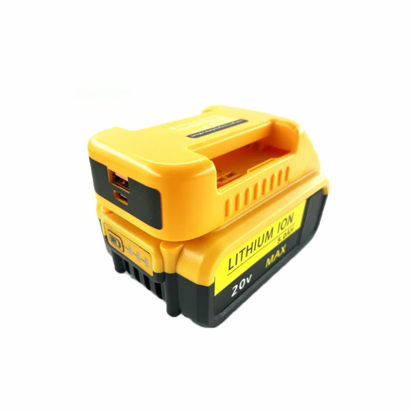 Adaptador de cargador USB para Batería Dewalt, 2 piezas, 18V, Lithitum, Puerto tipo C portátil, almacenamiento de carga rápida