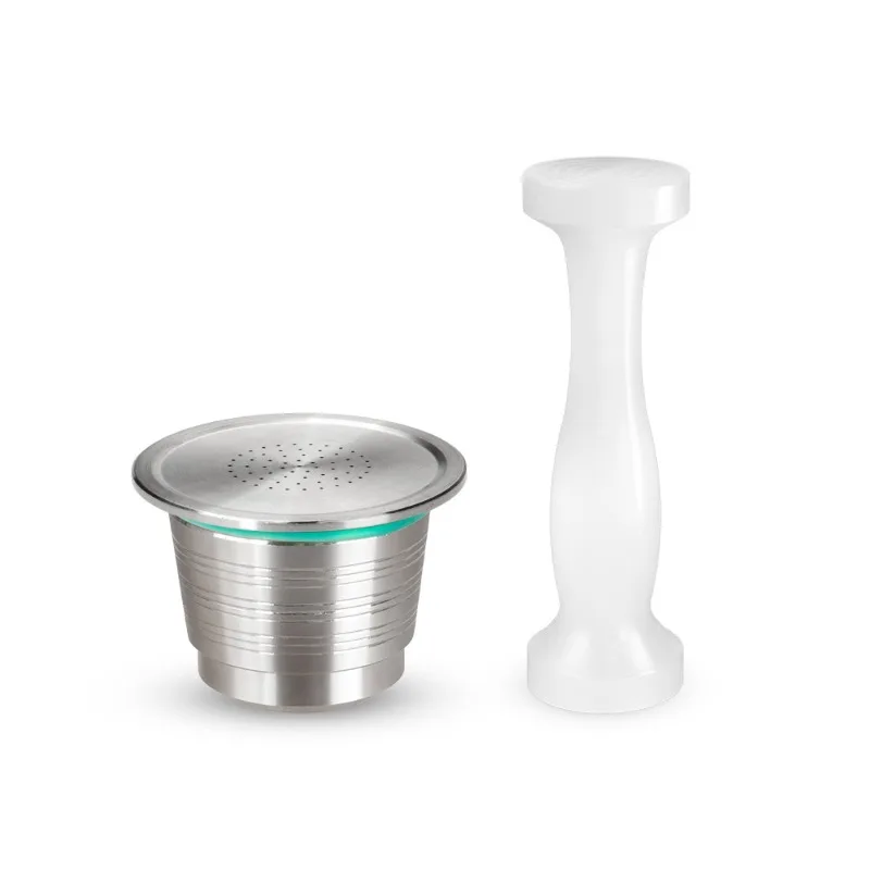Reusable Coffee Capsule Filter Cup, Stainless Steel Refillable Pod With Double Head Tamper, Coffee Making Accessory