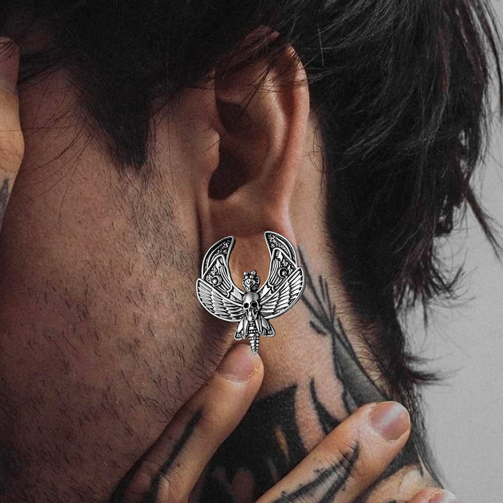Doearko 2PCS Moth Saddle Plugs Ear Gauges Tunnels 316 Stainless Steel Earrings Plugs Piercing For Ears Expander Body Jewelry image 2