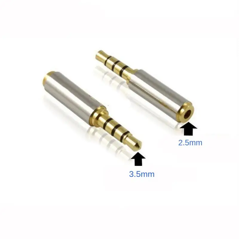 Conector de Metal 2,5 de cuatro niveles a interfaz 3,5, adaptador de interfaz 3,5 a 2,5, enchufe pequeño a grande para auriculares de teléfono móvil