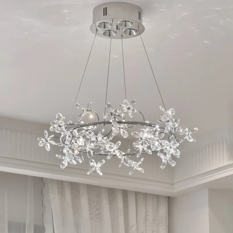 ثريا كريستال فرنسية فاخرة رومانسية غرفة الأميرة غرفة نوم ماستر ضوء الراقية غرفة الطعام كريستال إكليل تركيب المصابيح #3