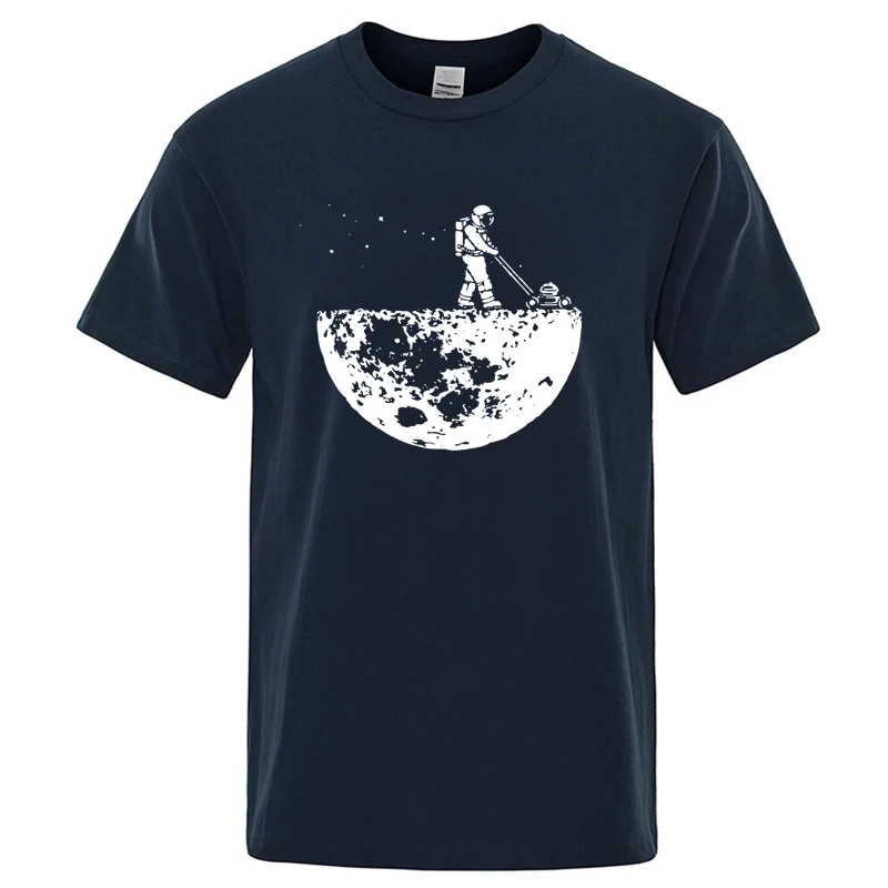 Men T-shirt High Quality Funny Cotton Blend Lunar Cleaner Printing Casual Cool Loose O-neck Male  for MenT-shirt Hip Hop Tees