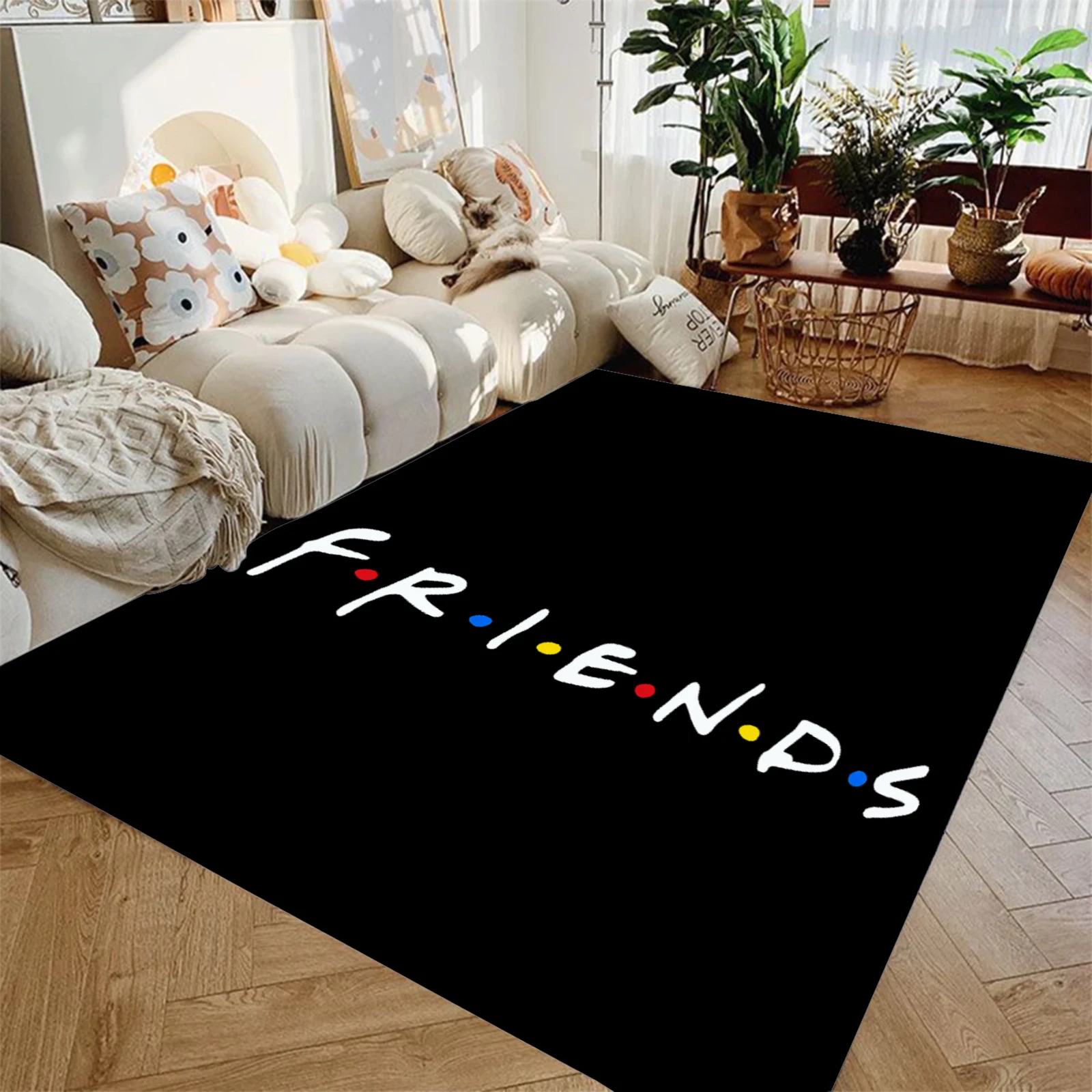 1pc Oversized Carpet Bohemian Style 3D Print Living Room Bedroom Decoration Non-slip Mat Surface Soft Oversized Carpet ﻿for Gift